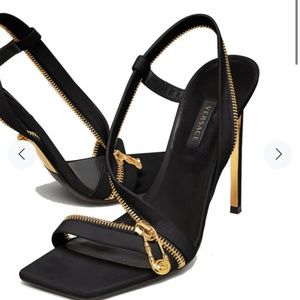 Versace Medusa Safety Pin Zip Sandals